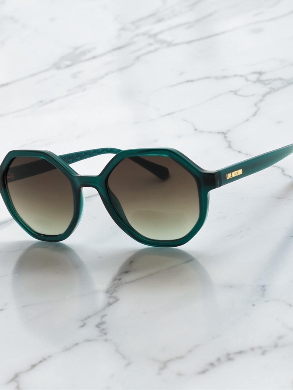 Brand New Moschino Green, Round Oversized Sunglasses - Picture 3 of 5